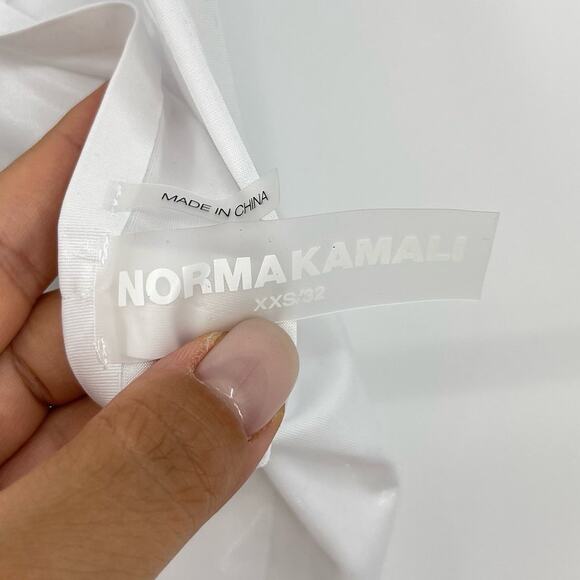 Norma Kamali | NWT White Lame Turtleneck Halter Dress XXS - Picture 4 of 15